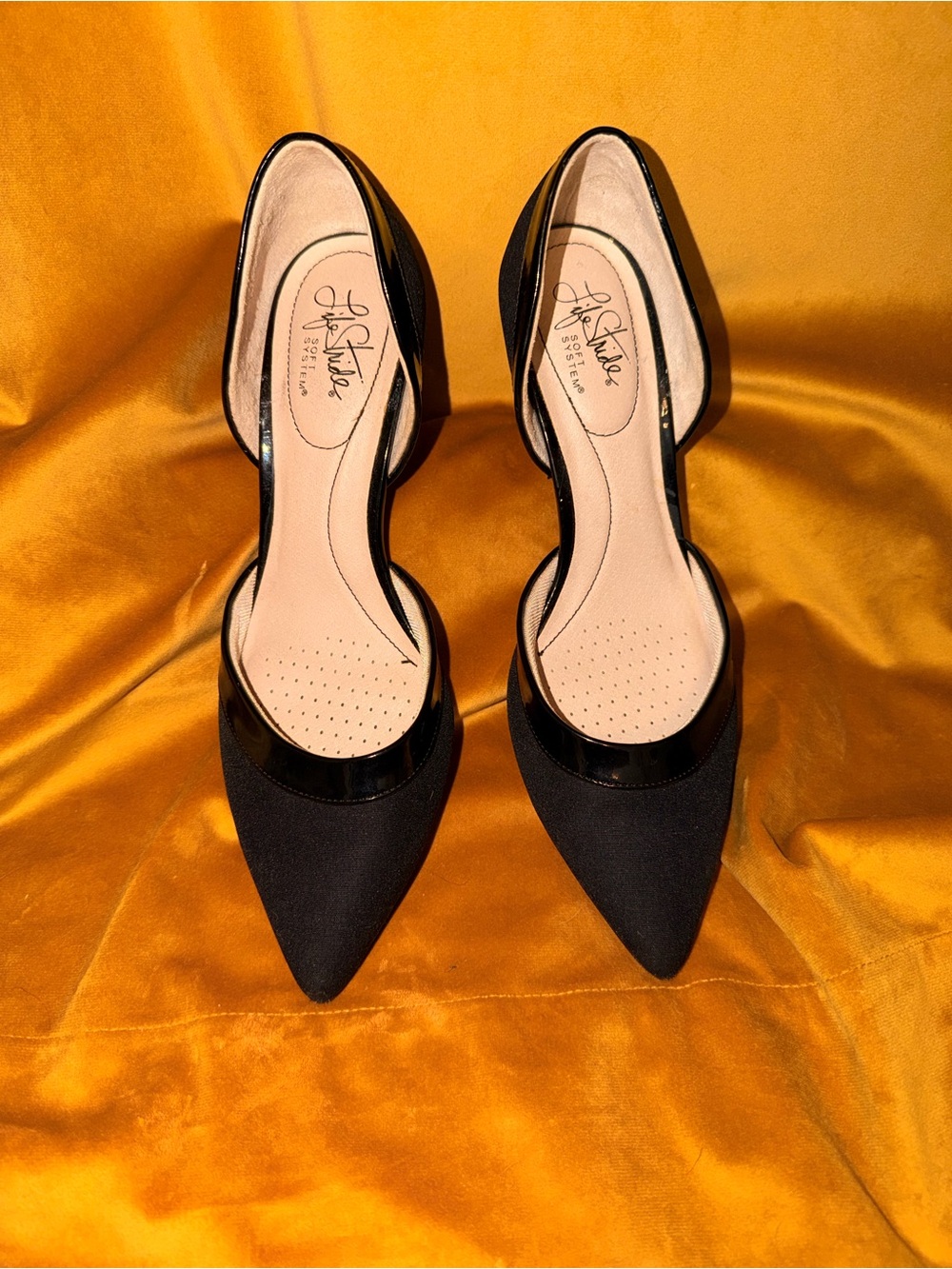 Life Stride Black Pointed D'Orsay Heels